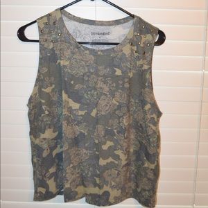 Floral camo studded tank